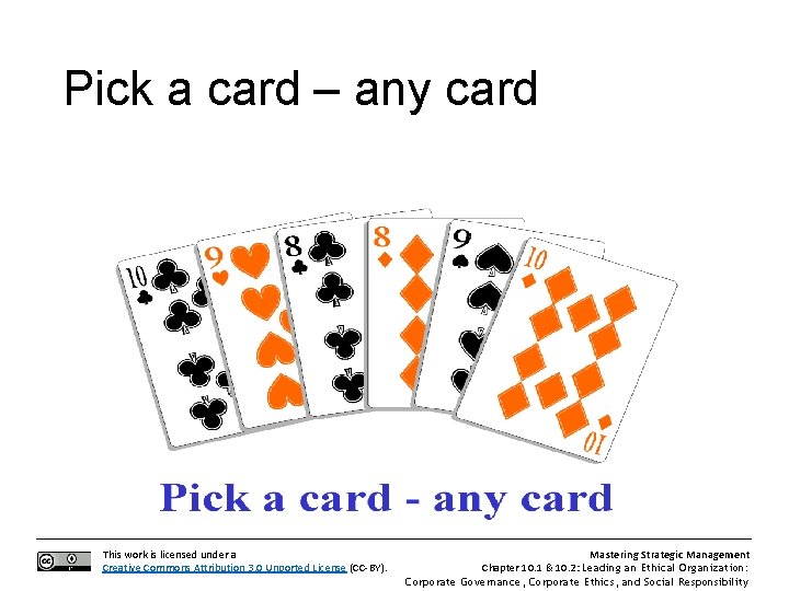 Pick a card – any card This work is licensed under a Creative Commons