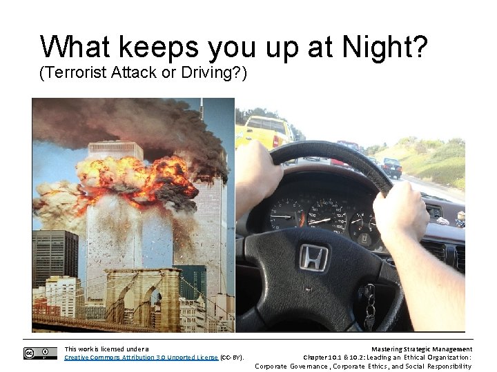 What keeps you up at Night? (Terrorist Attack or Driving? ) This work is