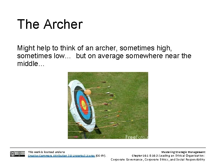 The Archer Might help to think of an archer, sometimes high, sometimes low… but