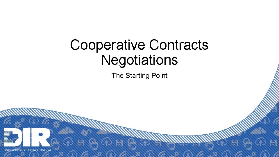 Cooperative Contracts Negotiations The Starting Point 