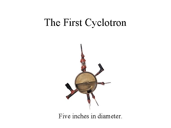 The First Cyclotron Five inches in diameter. 