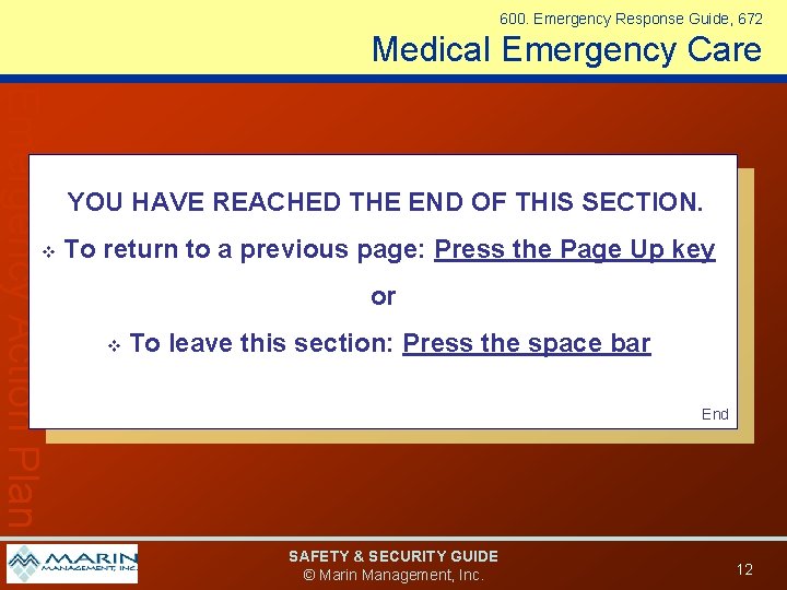 600. Emergency Response Guide, 672 Medical Emergency Care Emergency Action Plan v YOU HAVE 600. Emergency Response Guide, 672 Medical Emergency Care Emergency Action Plan v YOU HAVE