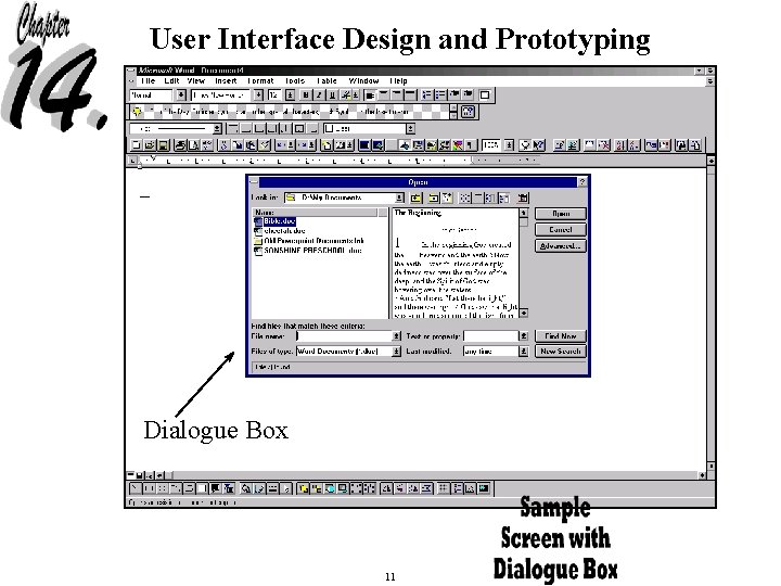 User Interface Design and Prototyping Dialogue Box 11 