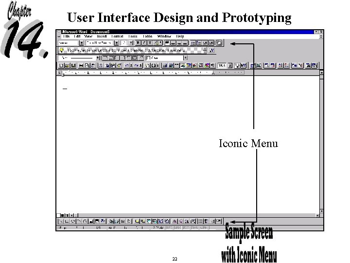 User Interface Design and Prototyping Iconic Menu 22 