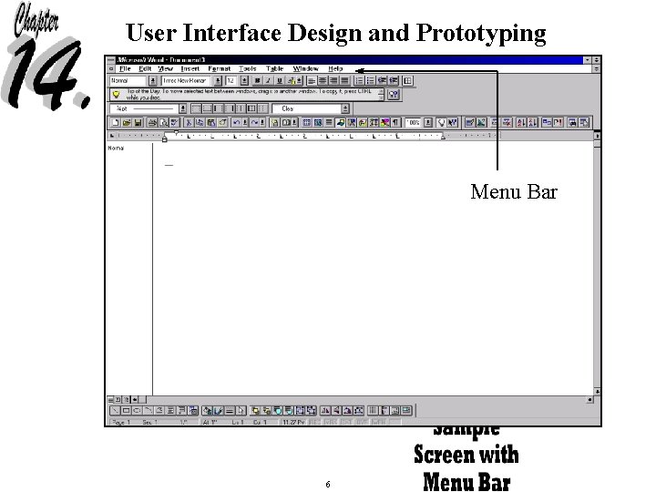 User Interface Design and Prototyping Menu Bar 6 