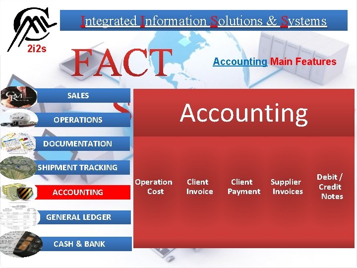 Integrated Information Solutions & Systems 2 i 2 s Accounting Main Features SALES Accounting