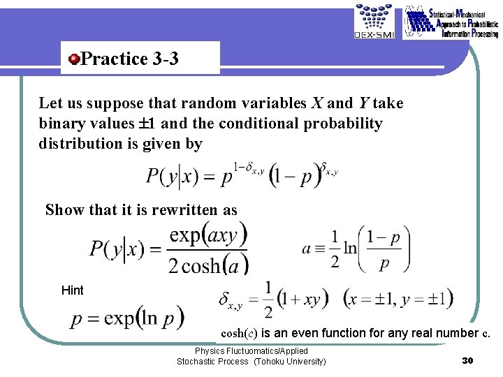 Practice 3 -3 Let us suppose that random variables X and Y take binary Practice 3 -3 Let us suppose that random variables X and Y take binary