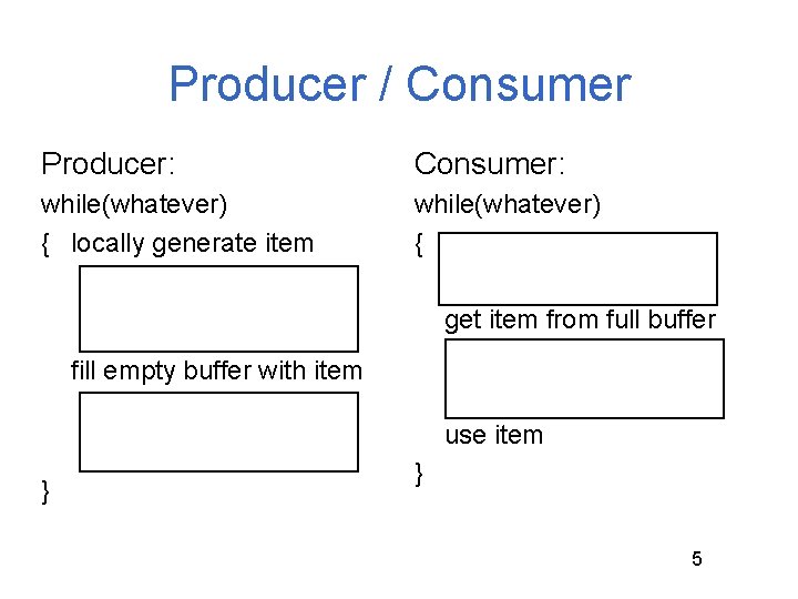 Proucer Consumer Syntax Outline for Today Objective To continue talking about