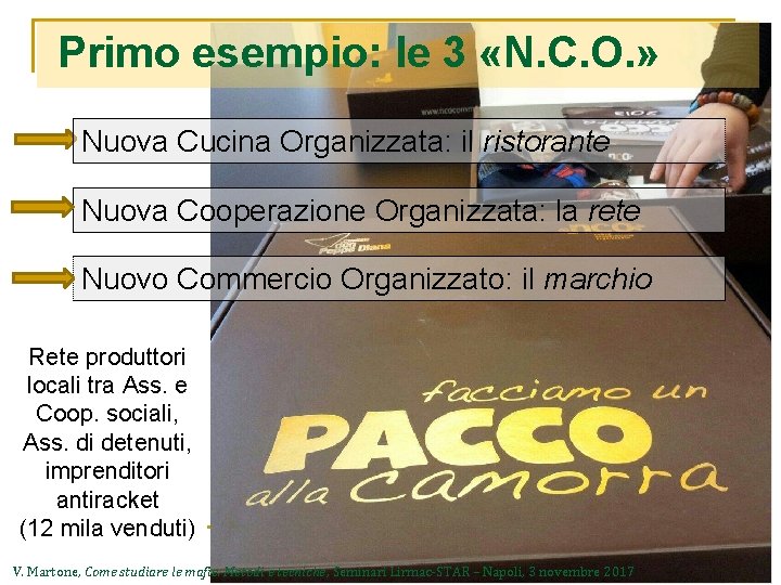 Primo esempio: le 3 «N. C. O. » Nuova Cucina Organizzata: il ristorante Nuova