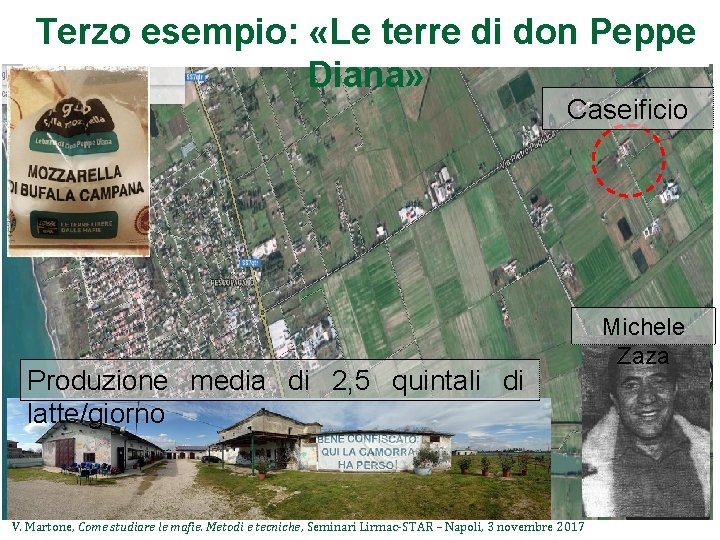 Terzo esempio: «Le terre di don Peppe Diana» Caseificio Produzione media di 2, 5