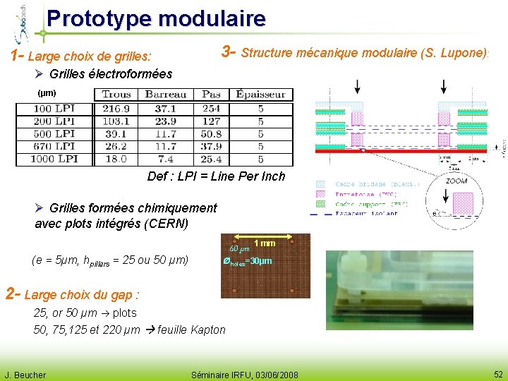 Prototype modulaire 3 - Structure mécanique modulaire (S. Lupone): 1 - Large choix de