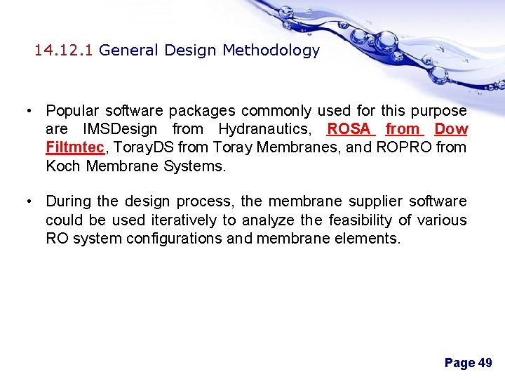 14. 12. 1 General Design Methodology • Popular software packages commonly used for this