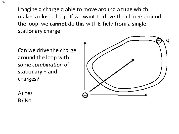 7. 14 Imagine a charge q able to move around a tube which makes 7. 14 Imagine a charge q able to move around a tube which makes