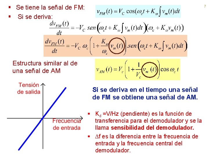 § Se tiene la señal de FM: § Si se deriva: 7 Estructura similar