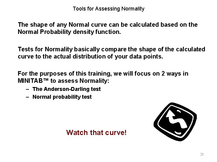 Tools for Assessing Normality The shape of any Normal curve can be calculated based