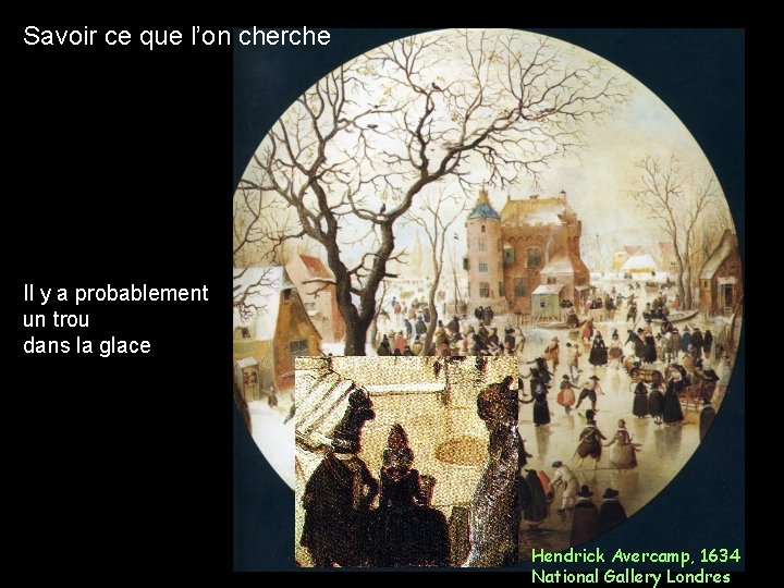 Savoir ce que l’on cherche Il y a probablement un trou dans la glace Savoir ce que l’on cherche Il y a probablement un trou dans la glace