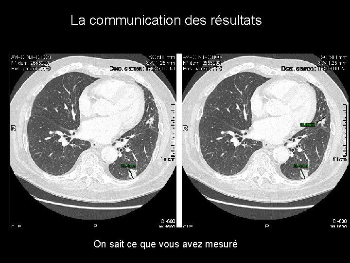 La communication des résultats On sait ce que vous avez mesuré La communication des résultats On sait ce que vous avez mesuré