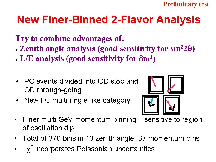 Preliminary test New Finer-Binned 2 -Flavor Analysis Try to combine advantages of: 2 ● Preliminary test New Finer-Binned 2 -Flavor Analysis Try to combine advantages of: 2 ●