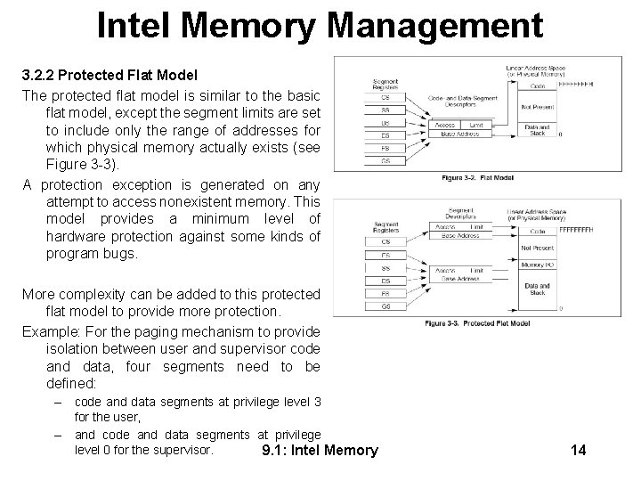 Intel Memory Management 3. 2. 2 Protected Flat Model The protected flat model is