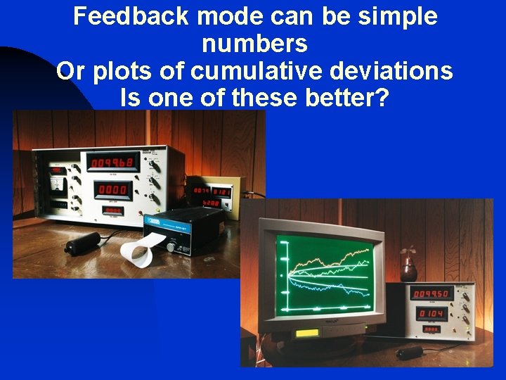 Feedback mode can be simple numbers Or plots of cumulative deviations Is one of Feedback mode can be simple numbers Or plots of cumulative deviations Is one of