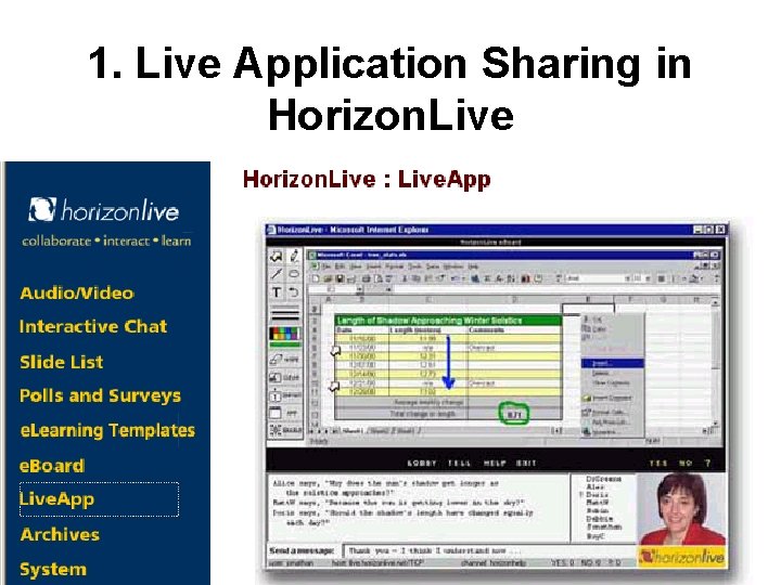 1. Live Application Sharing in Horizon. Live 