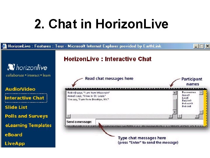 2. Chat in Horizon. Live 