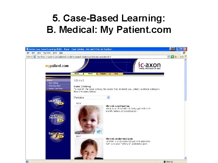 5. Case-Based Learning: B. Medical: My Patient. com 