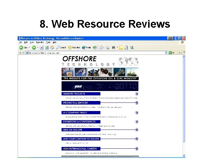 8. Web Resource Reviews 