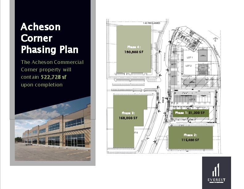 Acheson Corner Phasing Plan Phase 4: 190, 900 SF The Acheson Commercial Corner property