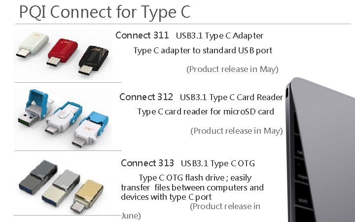 PQI Connect for Type C Connect 311 USB 3. 1 Type C Adapter Type