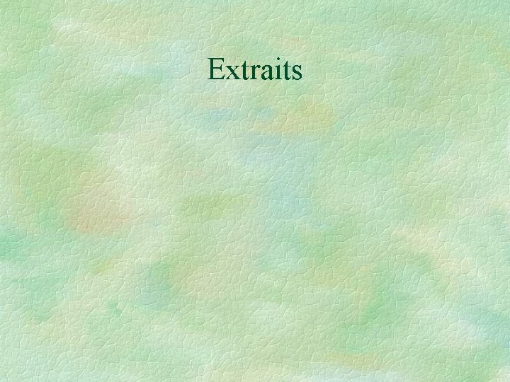Extraits 