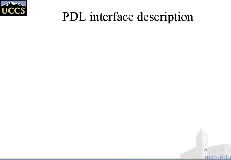 PDL interface description 37 