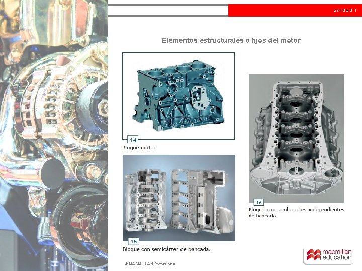 unidad 1 Elementos estructurales o fijos del motor © MACMILLAN Profesional 
