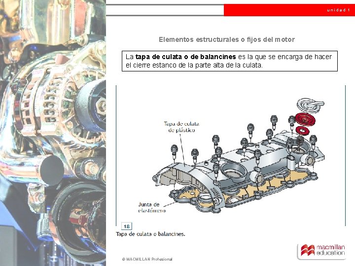 unidad 1 Elementos estructurales o fijos del motor La tapa de culata o de