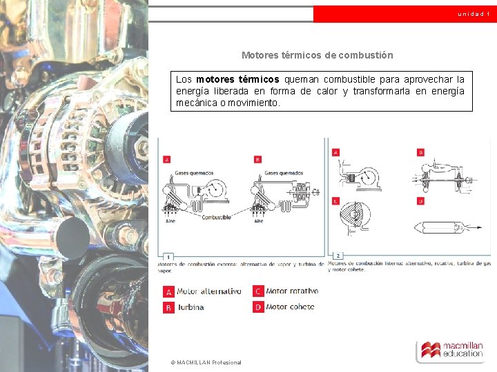 unidad 1 Motores térmicos de combustión Los motores térmicos queman combustible para aprovechar la