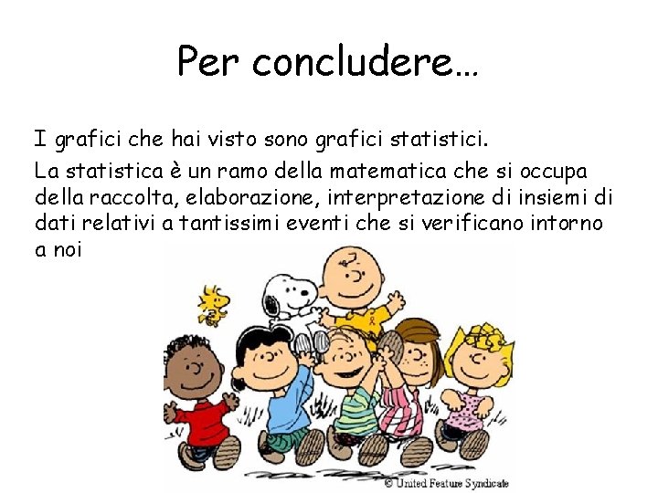 Per concludere… I grafici che hai visto sono grafici statistici. La statistica è un