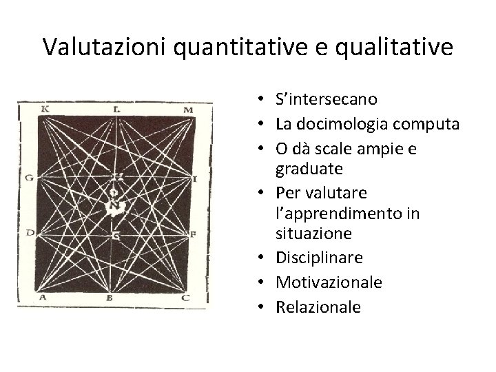 Valutazioni quantitative e qualitative • S’intersecano • La docimologia computa • O dà scale