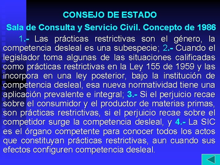 CONSEJO DE ESTADO Sala de Consulta y Servicio Civil. Concepto de 1986 1. -