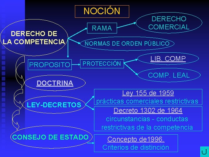 NOCIÓN DERECHO DE LA COMPETENCIA PROPOSITO RAMA DERECHO COMERCIAL NORMAS DE ORDEN PÚBLICO PROTECCIÓN