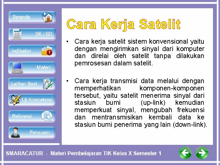 Cara Kerja Satelit • Cara kerja satelit sistem konvensional yaitu dengan mengirimkan sinyal dari