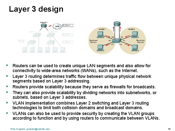 Layer 3 design • • • Routers can be used to create unique LAN