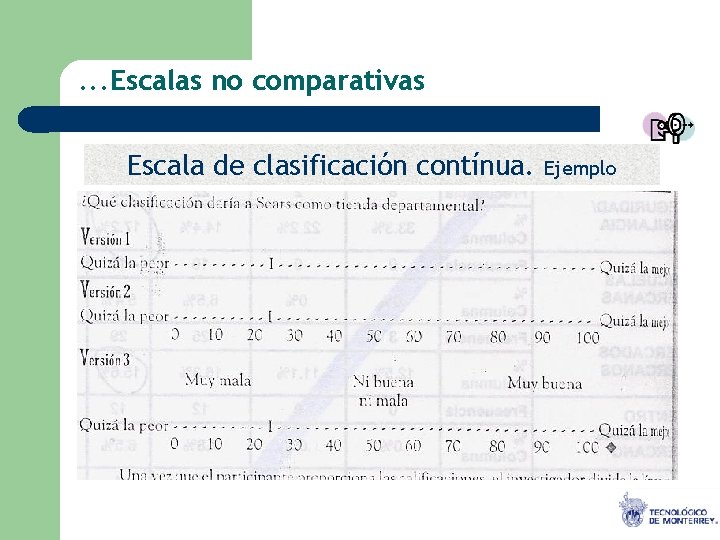 . . . Escalas no comparativas Escala de clasificación contínua. Ejemplo O. B. G