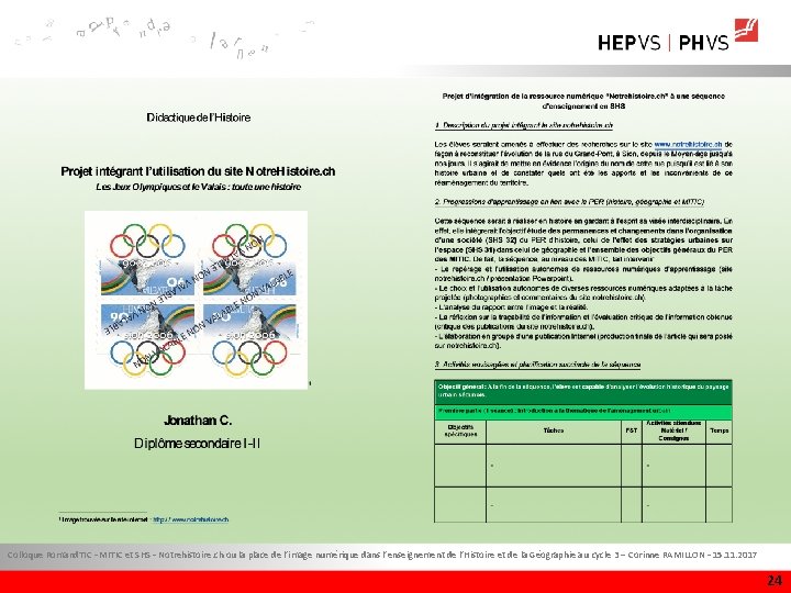 Colloque Romand. TIC – MITIC et SHS – Notrehistoire. ch ou la place de Colloque Romand. TIC – MITIC et SHS – Notrehistoire. ch ou la place de