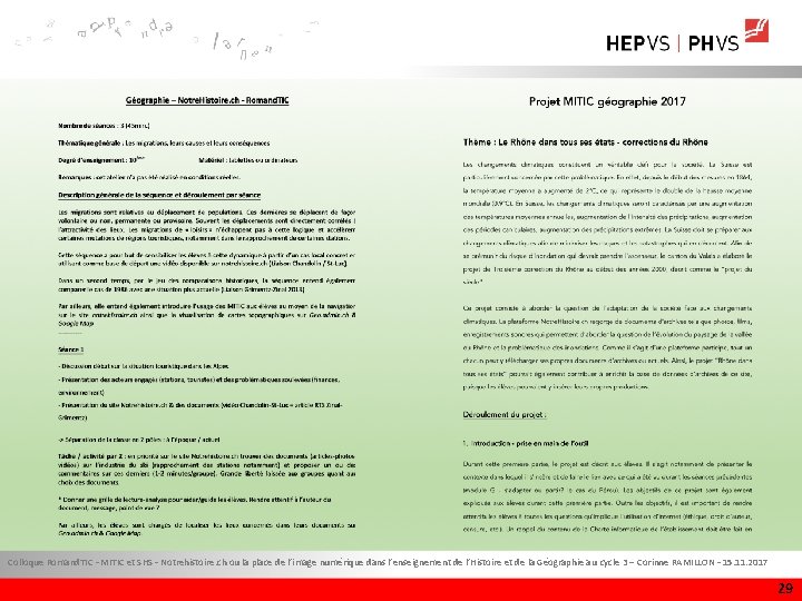 Colloque Romand. TIC – MITIC et SHS – Notrehistoire. ch ou la place de Colloque Romand. TIC – MITIC et SHS – Notrehistoire. ch ou la place de