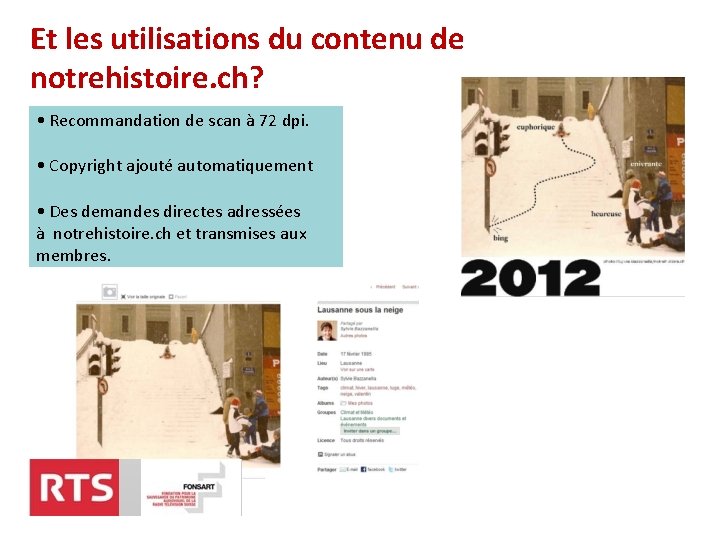 Et les utilisations du contenu de notrehistoire. ch? • Recommandation de scan à 72