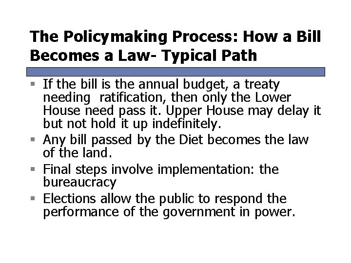 The Policymaking Process: How a Bill Becomes a Law- Typical Path § If the