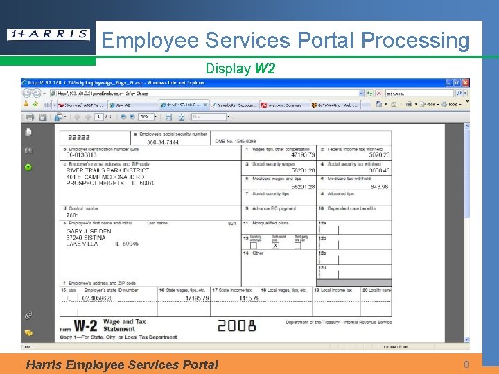 Employee Services Portal Processing Display W 2 Harris Employee Services Portal 8 Employee Services Portal Processing Display W 2 Harris Employee Services Portal 8