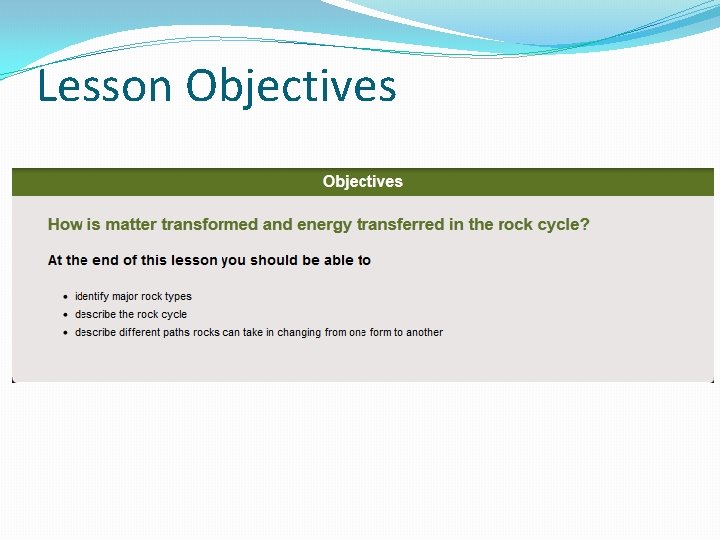 Lesson Objectives 