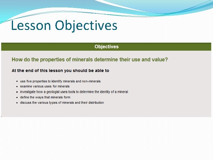 Lesson Objectives 