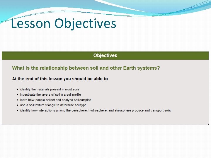 Lesson Objectives 